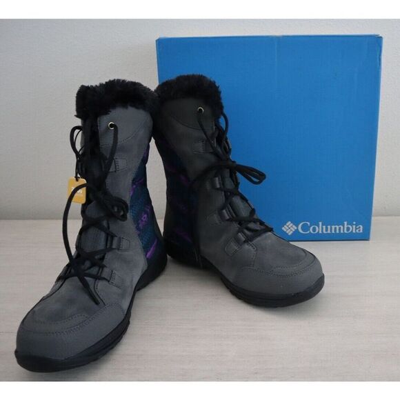 Columbia 1554171 Women's Sz 10 Black/Dark Lavender Ice Maiden II Snow Boots - Picture 1 of 12
